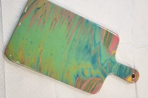 Colorful charcuterie board created at Hawaii Fluid Art in Tinley Park.